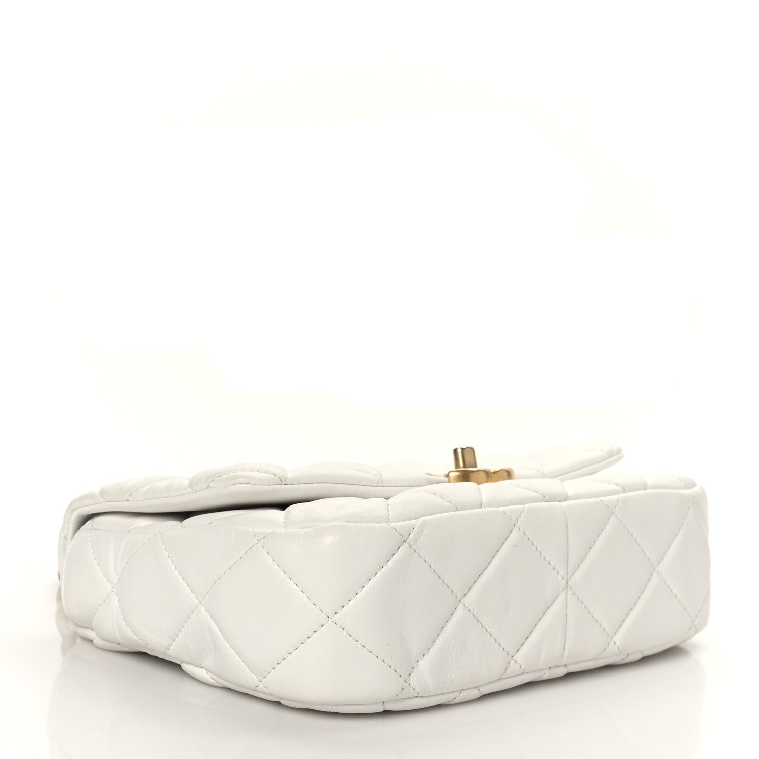 Chanel Lambskin Quilted Small Lacquered Chain Flap White 3 of 8