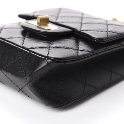 Chanel Aged Calfskin Quilted 2.55 Reissue Mini North South Flap Black 7 of 11