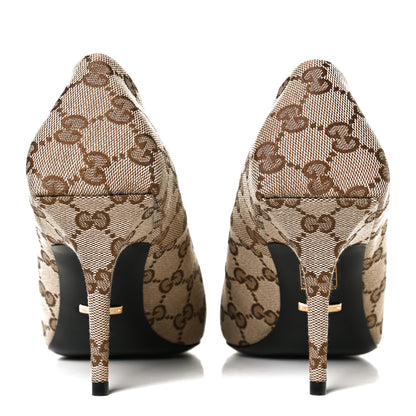 Balenciaga X GUCCI GG Monogram Square Knife 80mm Pumps 39.5 Beige Ebony 6 of 10