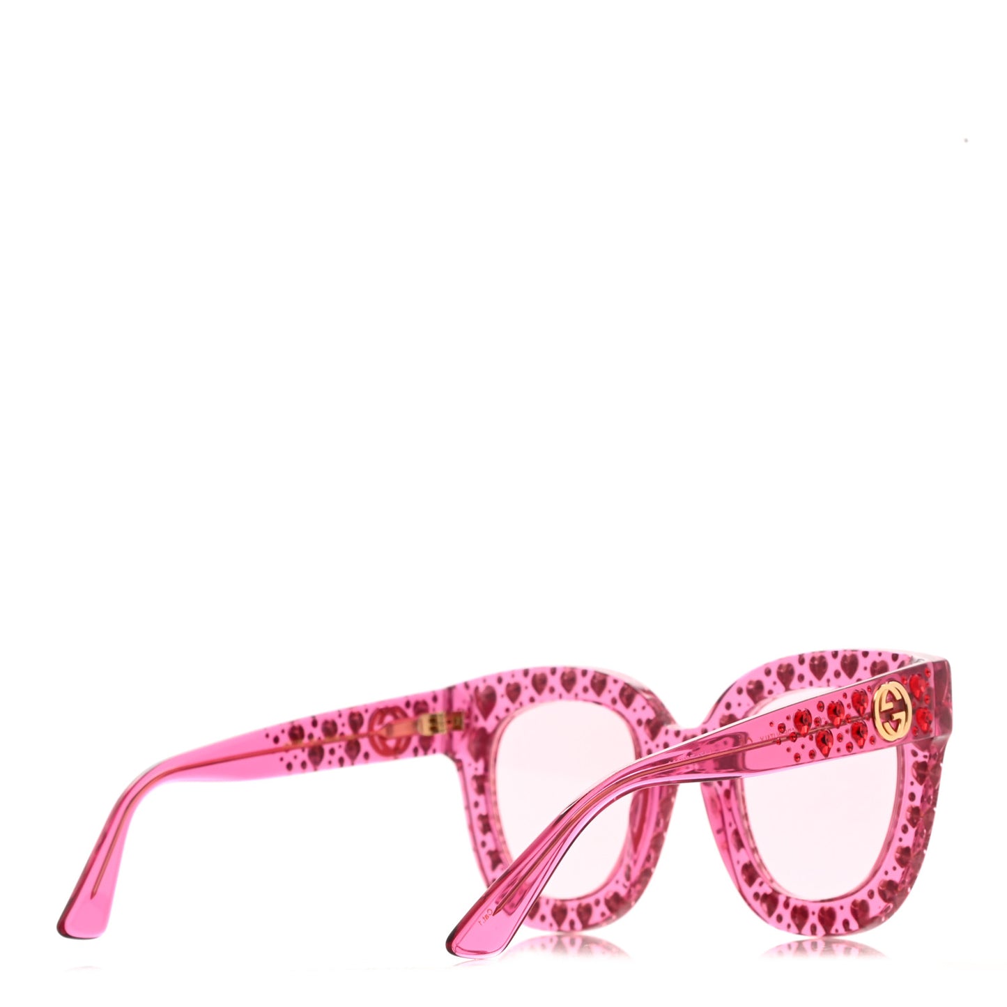 Acetate Crystal Oversize Sunglasses GG0116S Pink