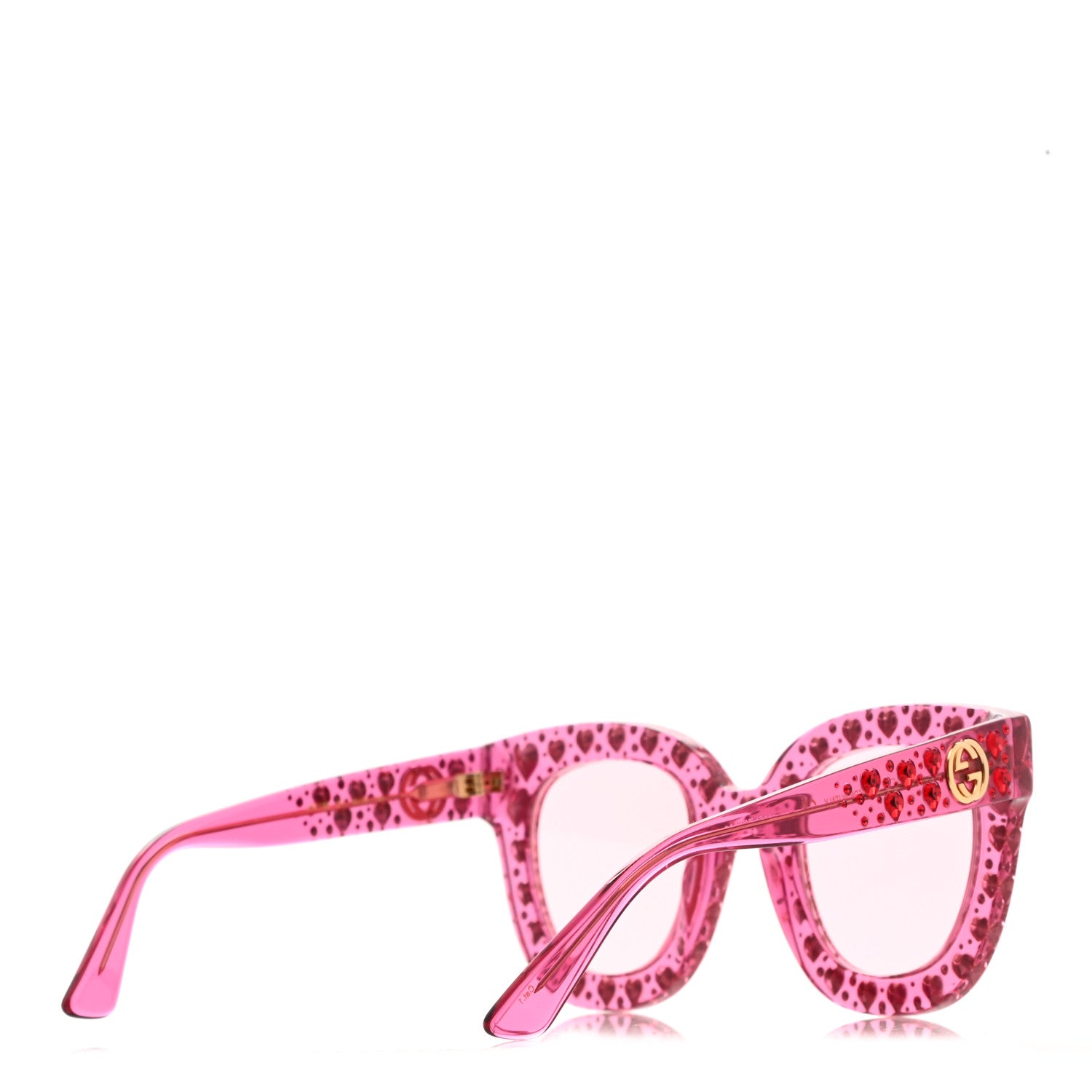Gucci Acetate Crystal Oversize Sunglasses GG0116S Pink 4 of 8