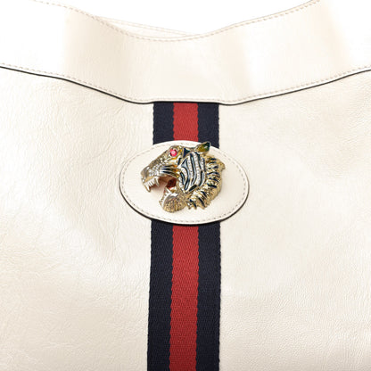 Gucci Calfskin Maxi Rajah Chain Tote White 10 of 10