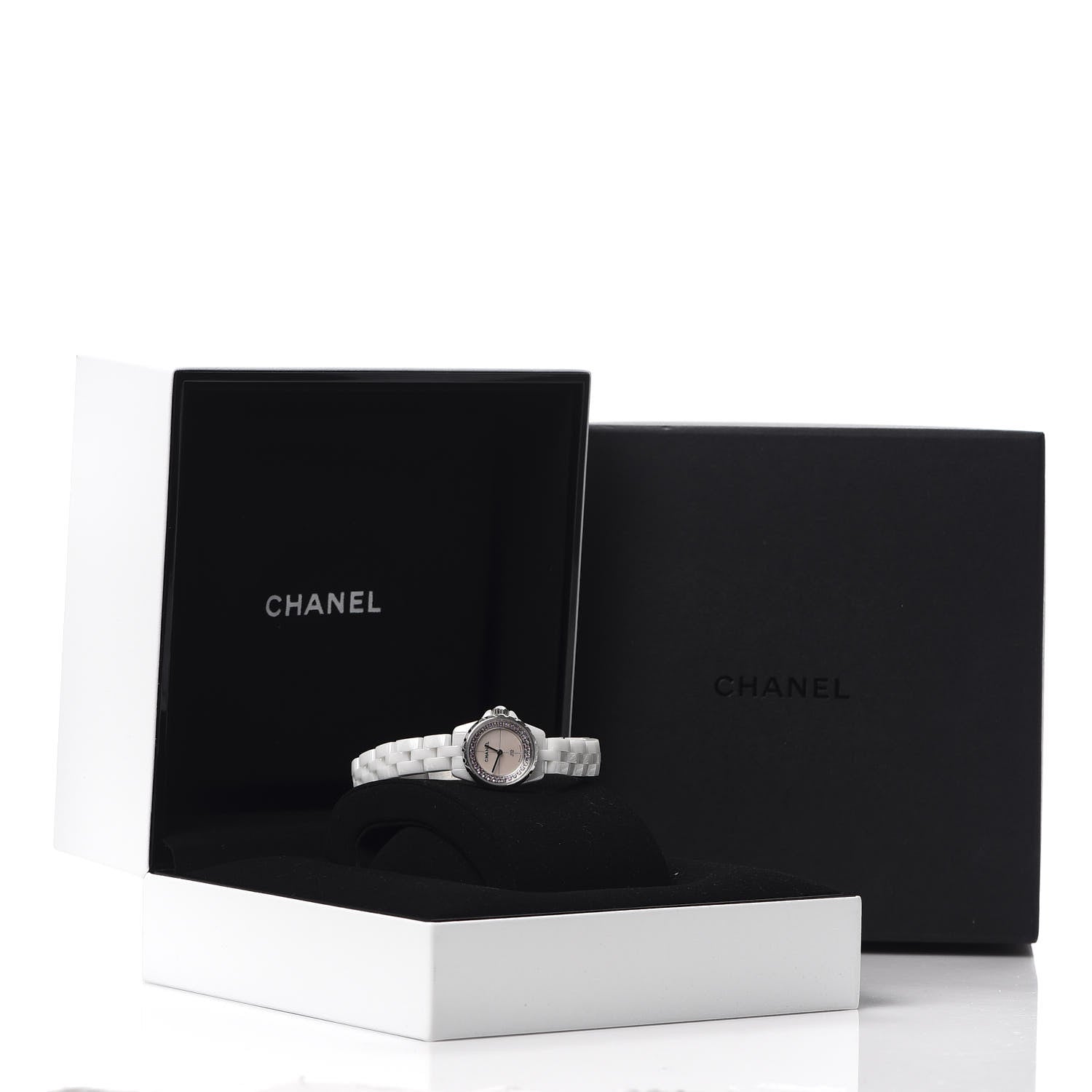 Chanel Stainless Steel Ceramic Pink Sapphire 19mm J12 Quartz Watch White 7 of 7