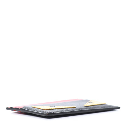 Fendi Vitello Elite Monster Eyes Card Holder Black Yellow Red 4 of 6