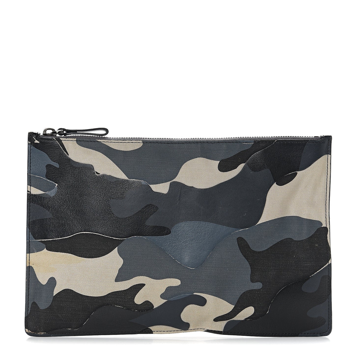 Nappa Canvas Camouflage Zip Pouch Blue Multicolor