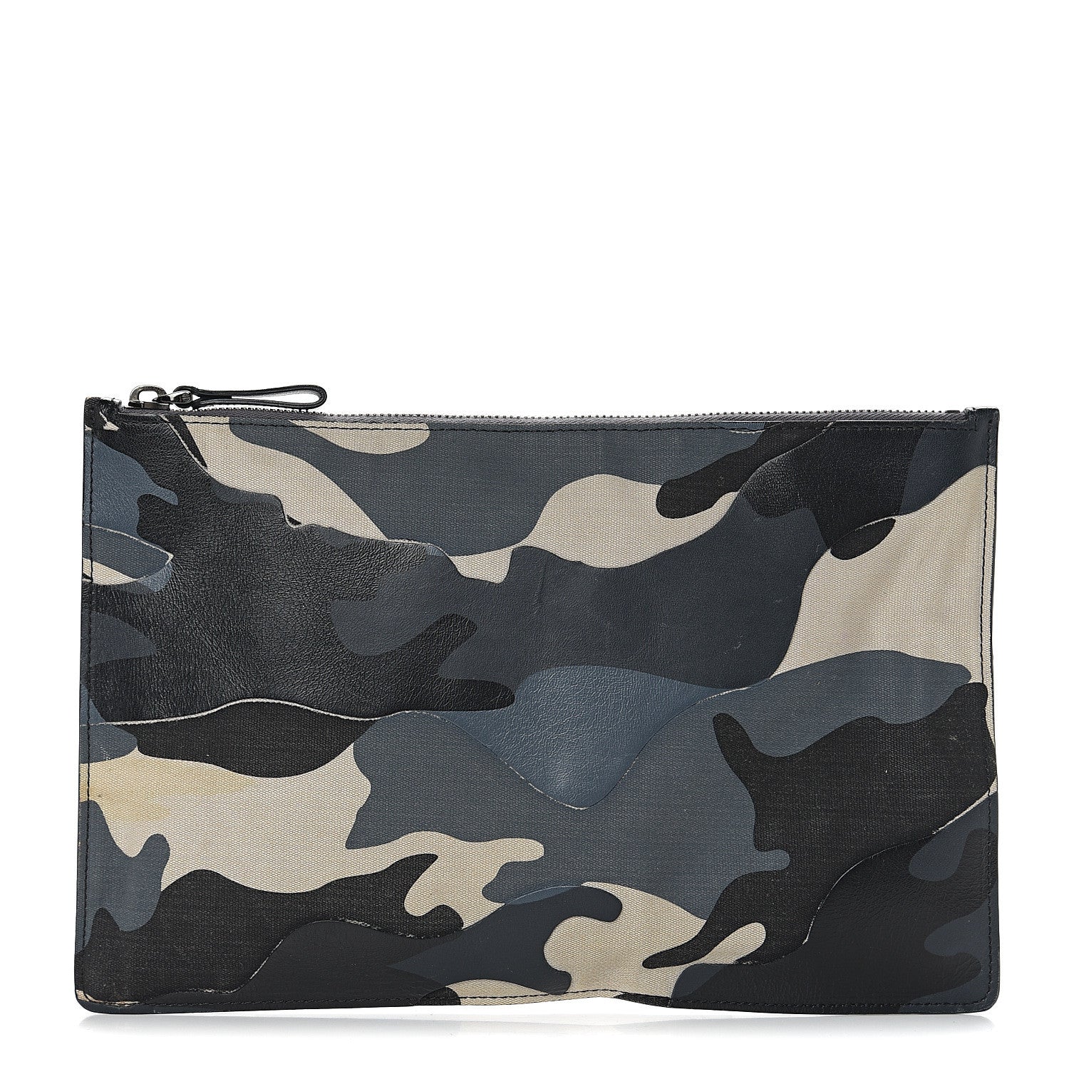 Valentino Garavani Nappa Canvas Camouflage Zip Pouch Blue Multicolor 1 of 5