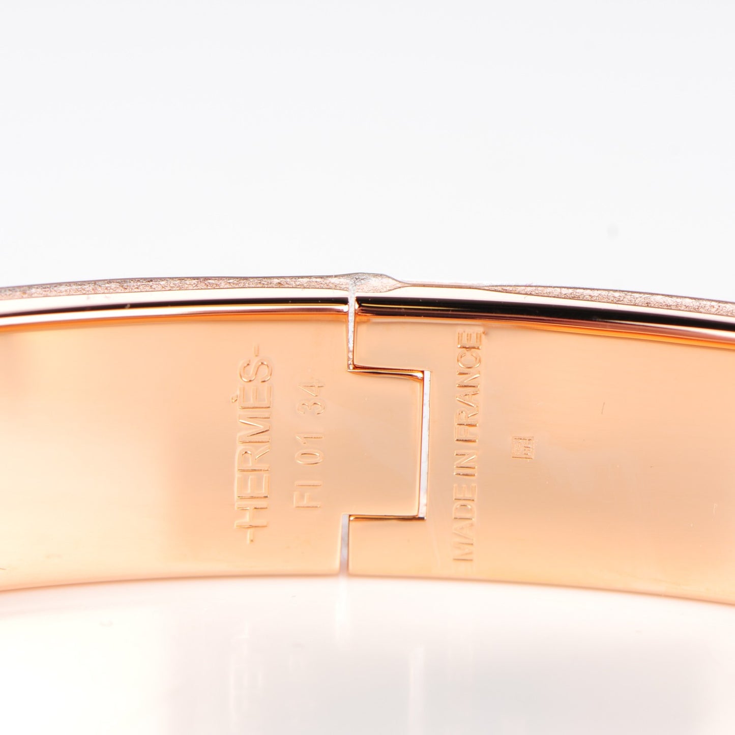 Enamel Narrow Clic Clac H Bracelet GM Rose Saumon