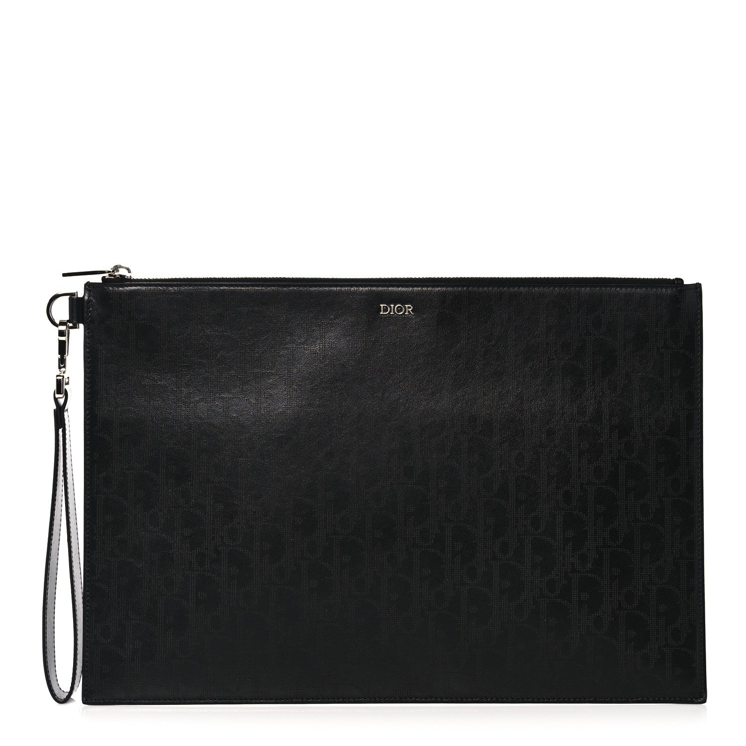 Christian Dior Calfskin Perforated Oblique Galaxy Pouch Black 1 of 10