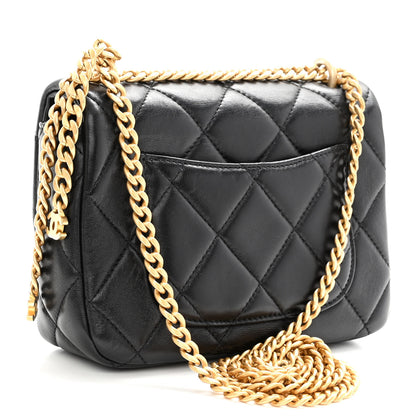Chanel Lambskin Enamel Quilted Mini Pending CC Square Flap Black 2 of 9