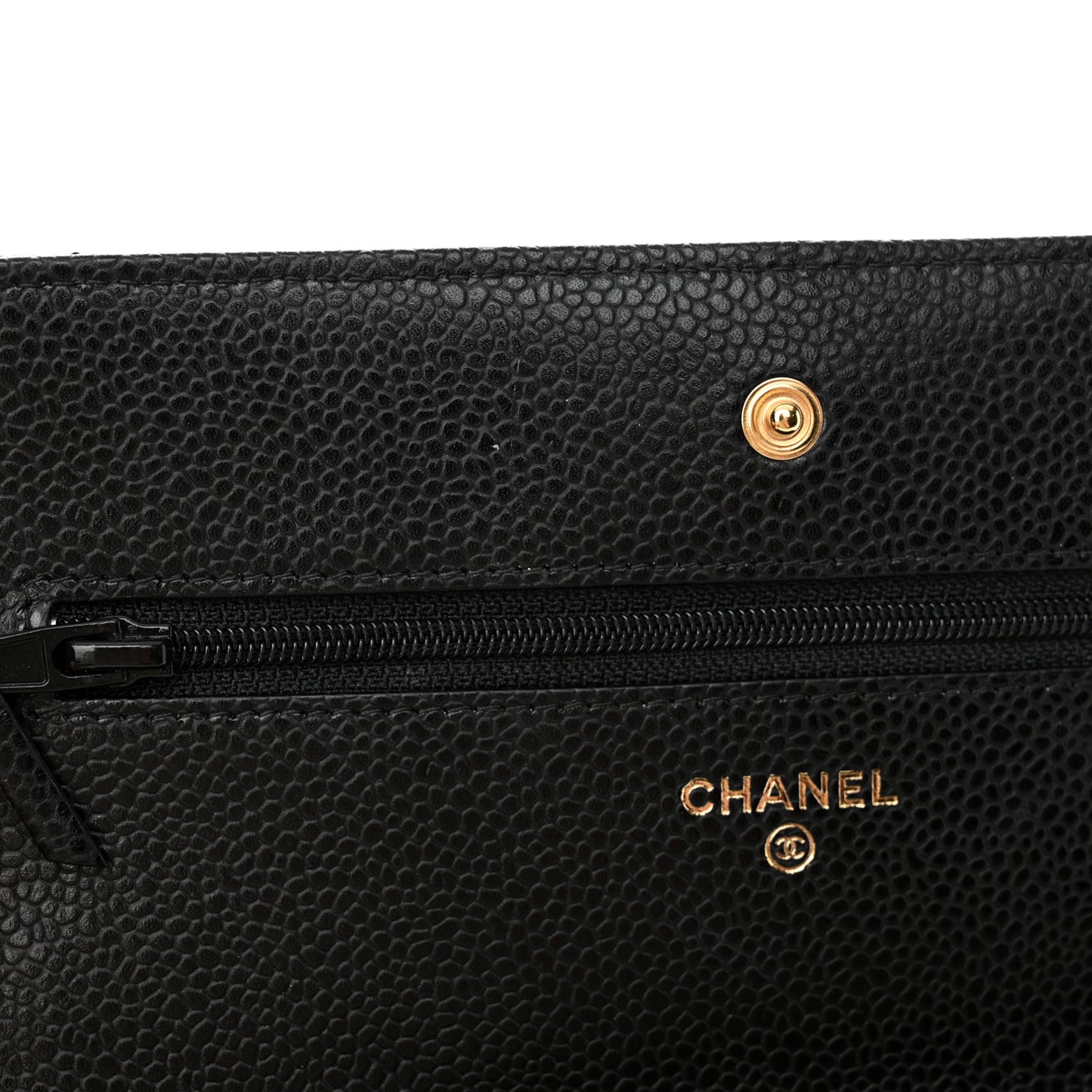 Caviar Quilted Wallet on Chain WOC Black