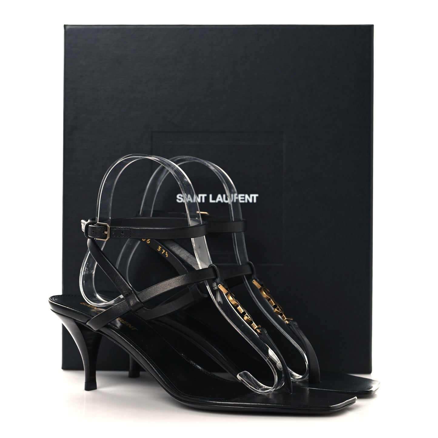 Calfskin Cassandra 60 Sandals 37.5 Black