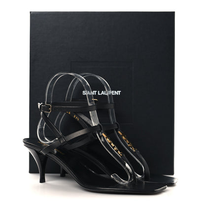 Saint Laurent Calfskin Cassandra 60 Sandals 37.5 Black 10 of 10