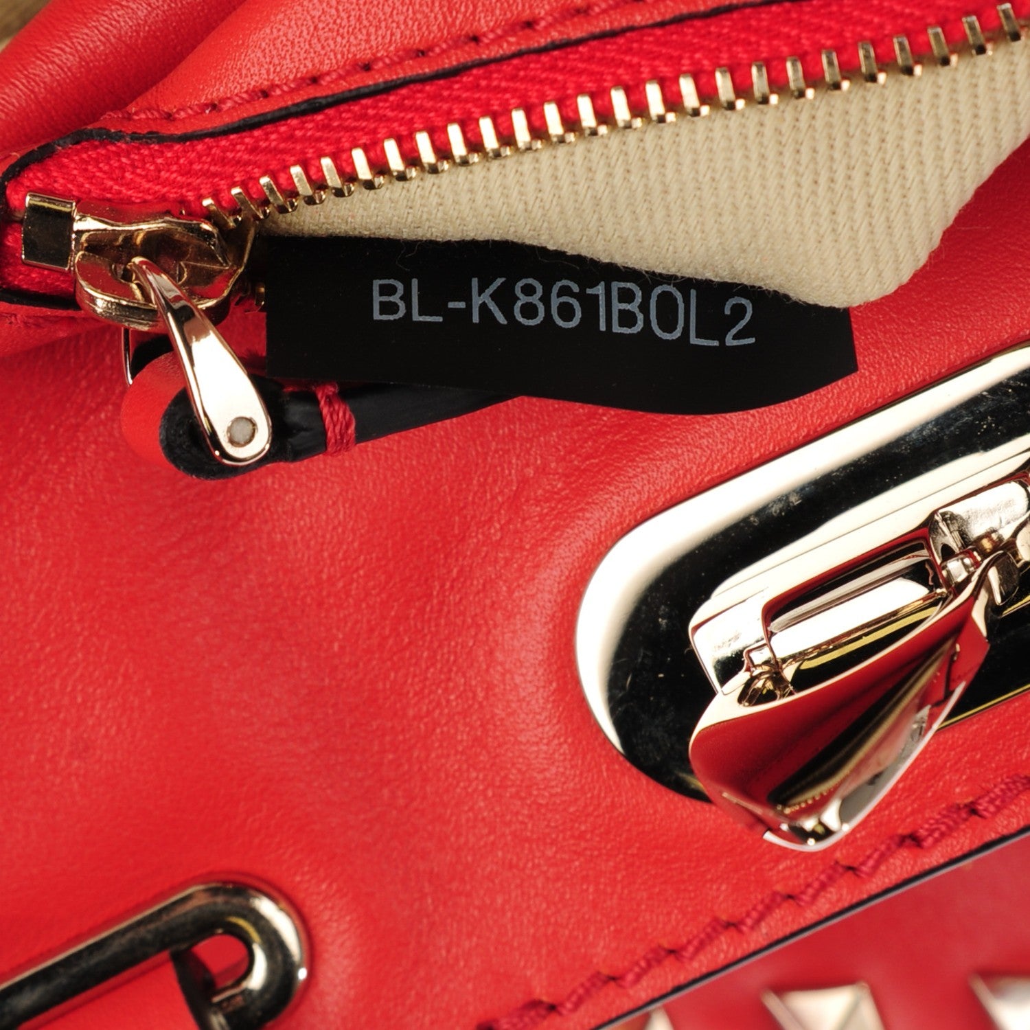 Valentino Garavani Vitello Mini Rockstud Tote Deep Coral 7 of 7