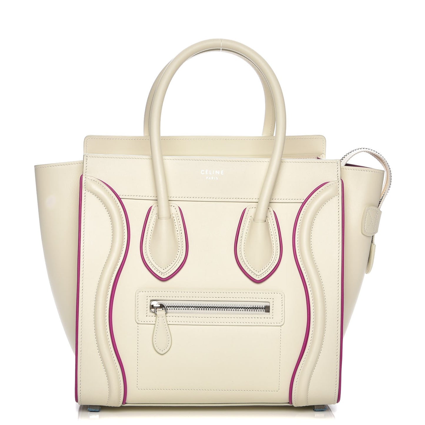 Smooth Calfskin Micro Luggage White Magenta