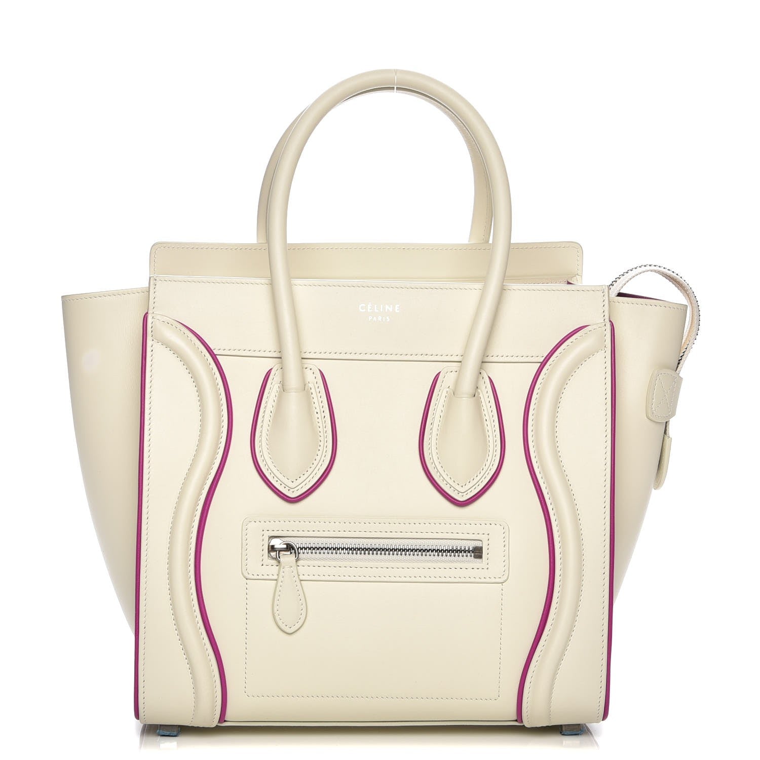 Celine Smooth Calfskin Micro Luggage White Magenta 1 of 7