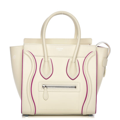 Celine Smooth Calfskin Micro Luggage White Magenta 1 of 7