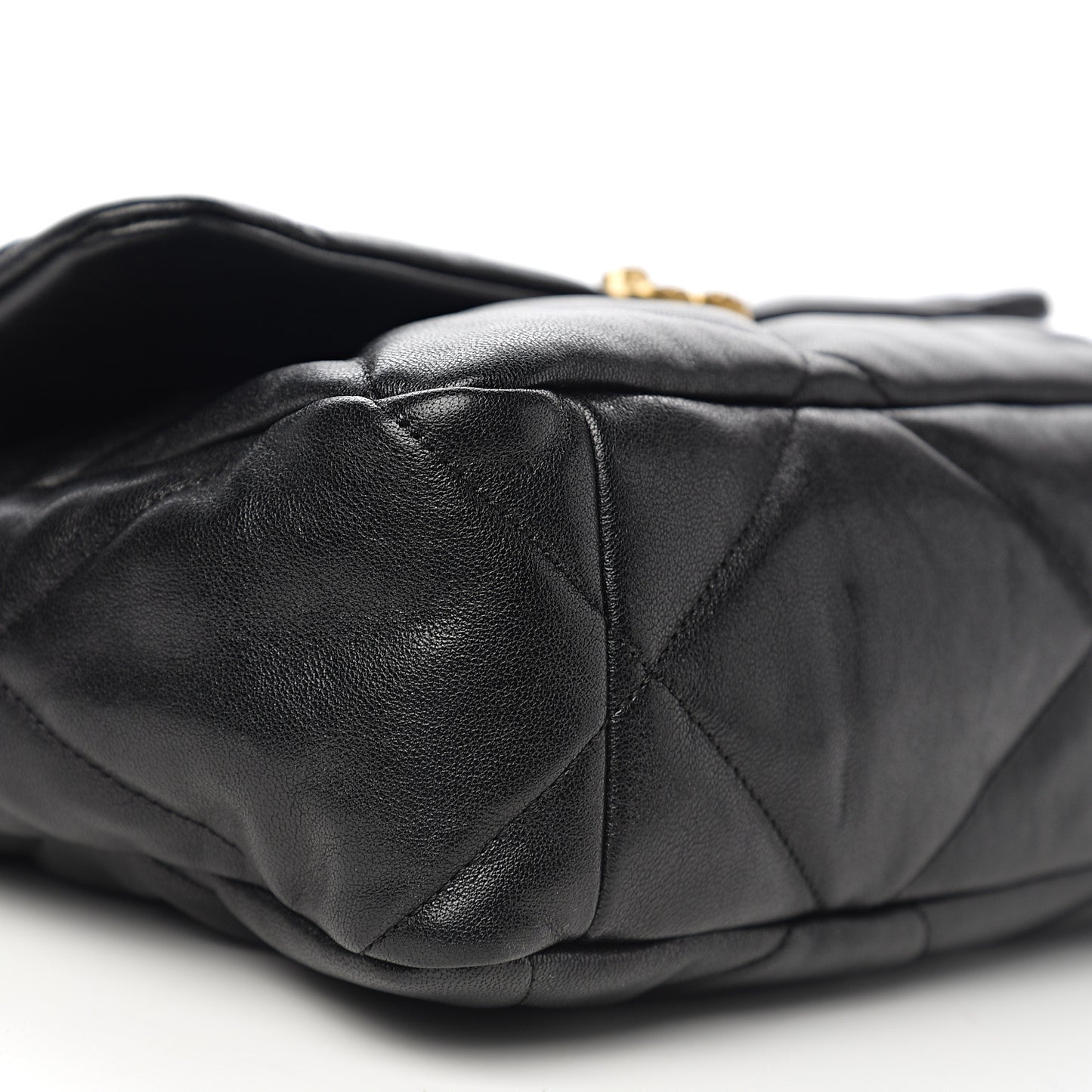 Lambskin Quilted Large 19 Flap Black