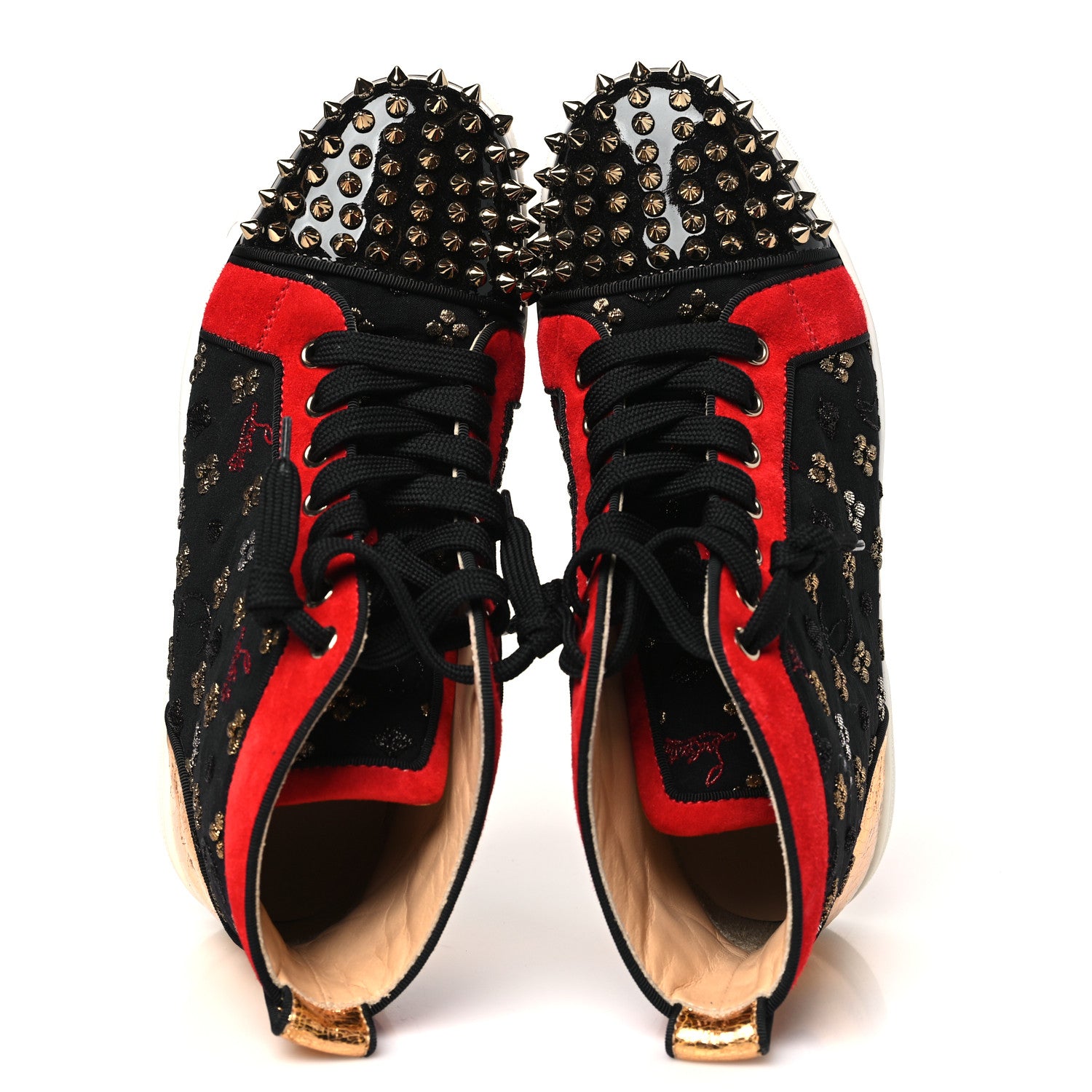 Christian Louboutin Calfskin Louis Spikes Flat Sneakers 38