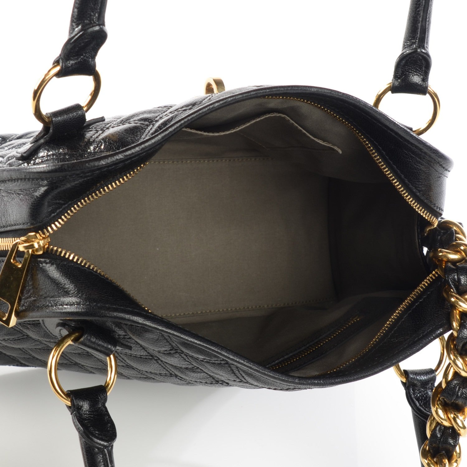 Marc Jacobs Lacquered Goatskin Quilted Class Satchel Black 5 of 7