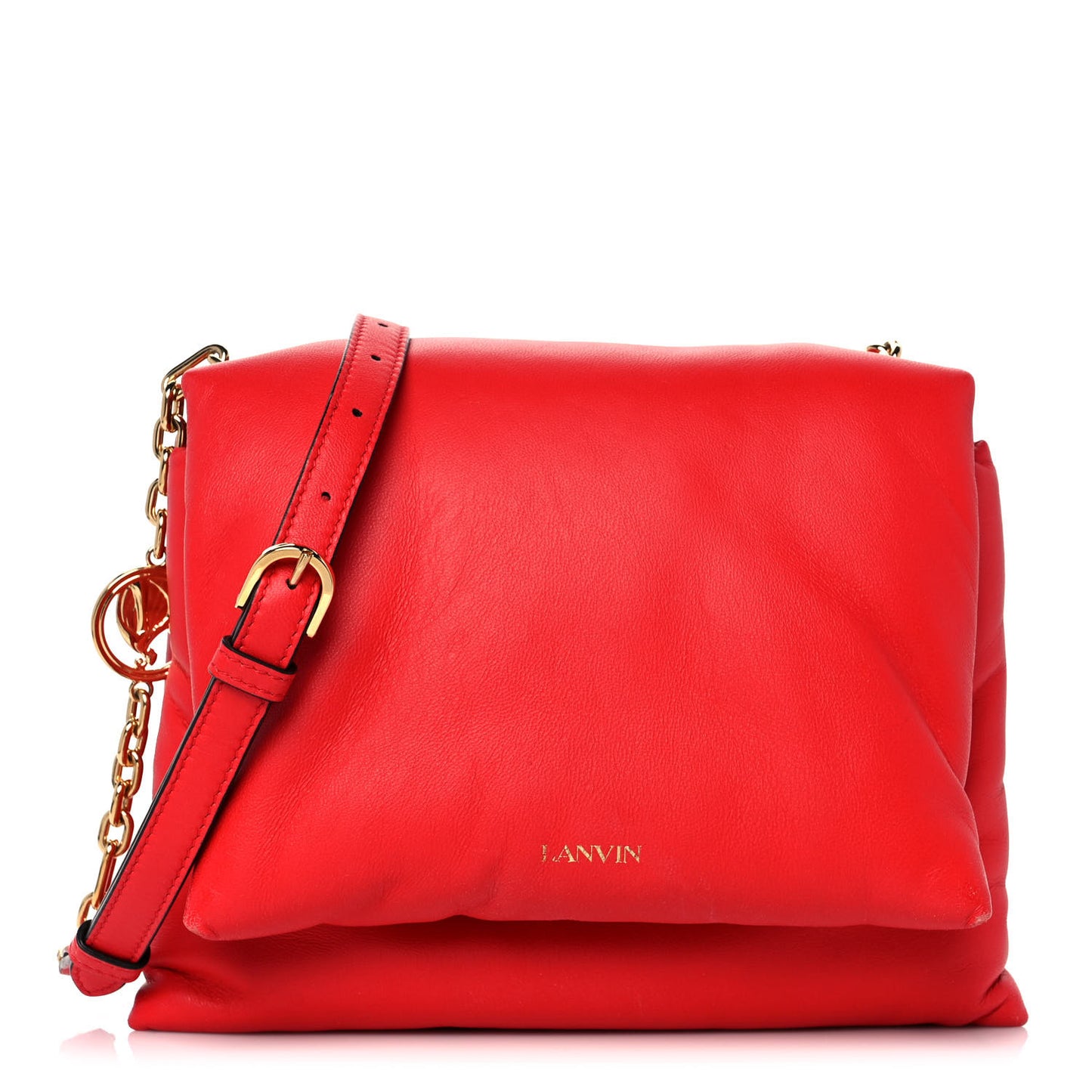 Lambskin Sugar Flap Shoulder Bag Red