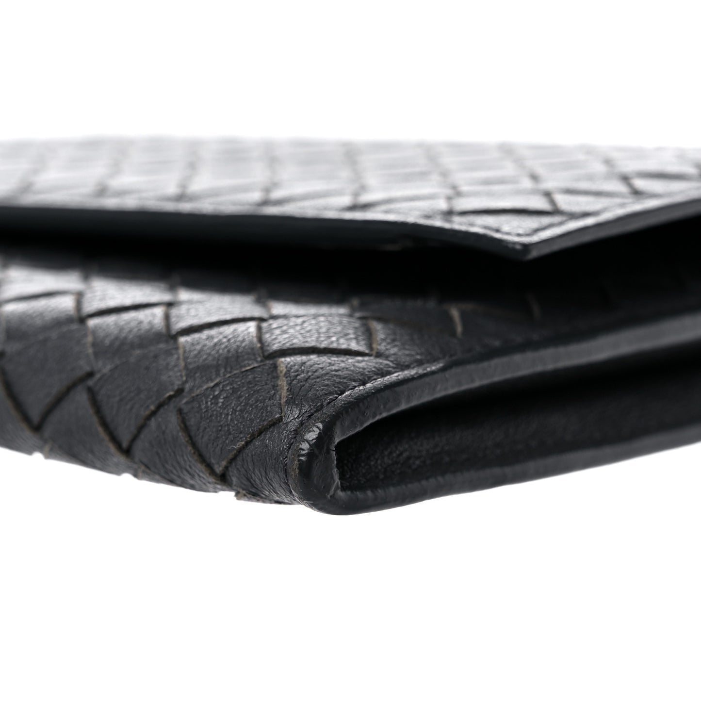 Nappa Intrecciato Flap Wallet Grey