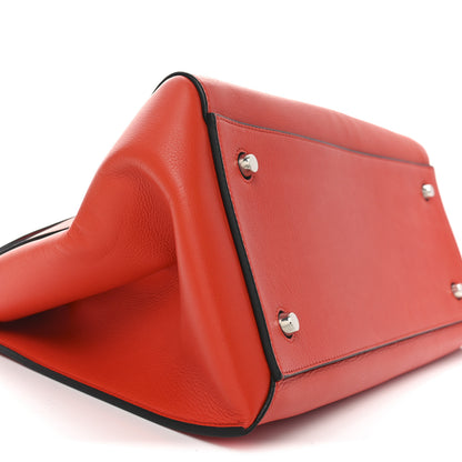 Celine Grained Calfskin Medium Edge Shoulder Bag Vermillion 8 of 9