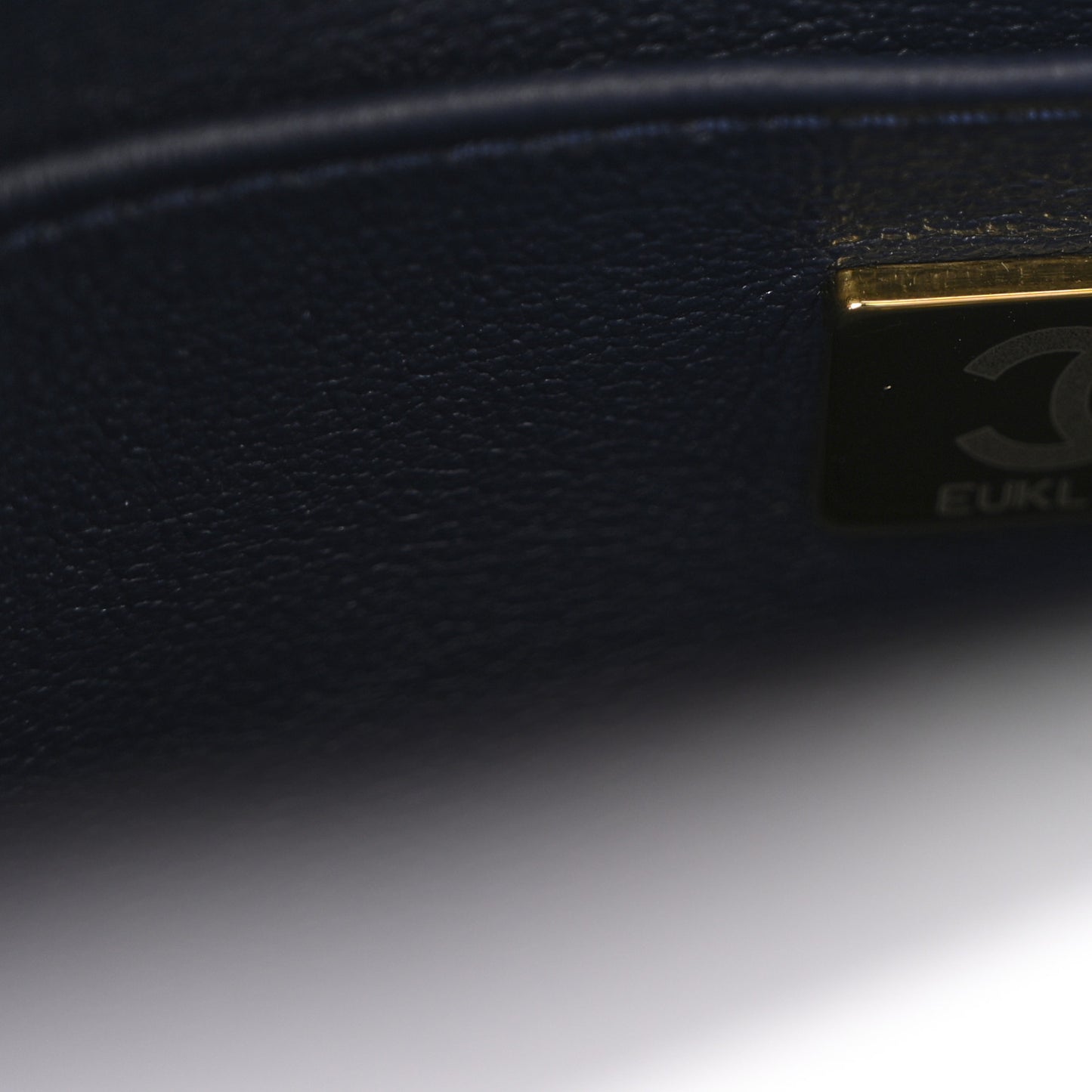 Shiny Caviar Quilted Mini Top Handle Flap Navy Blue