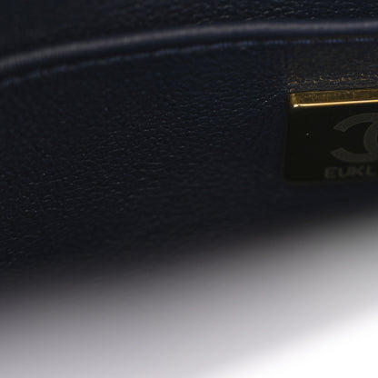 Chanel Shiny Caviar Quilted Mini Top Handle Flap Navy Blue 7 of 15