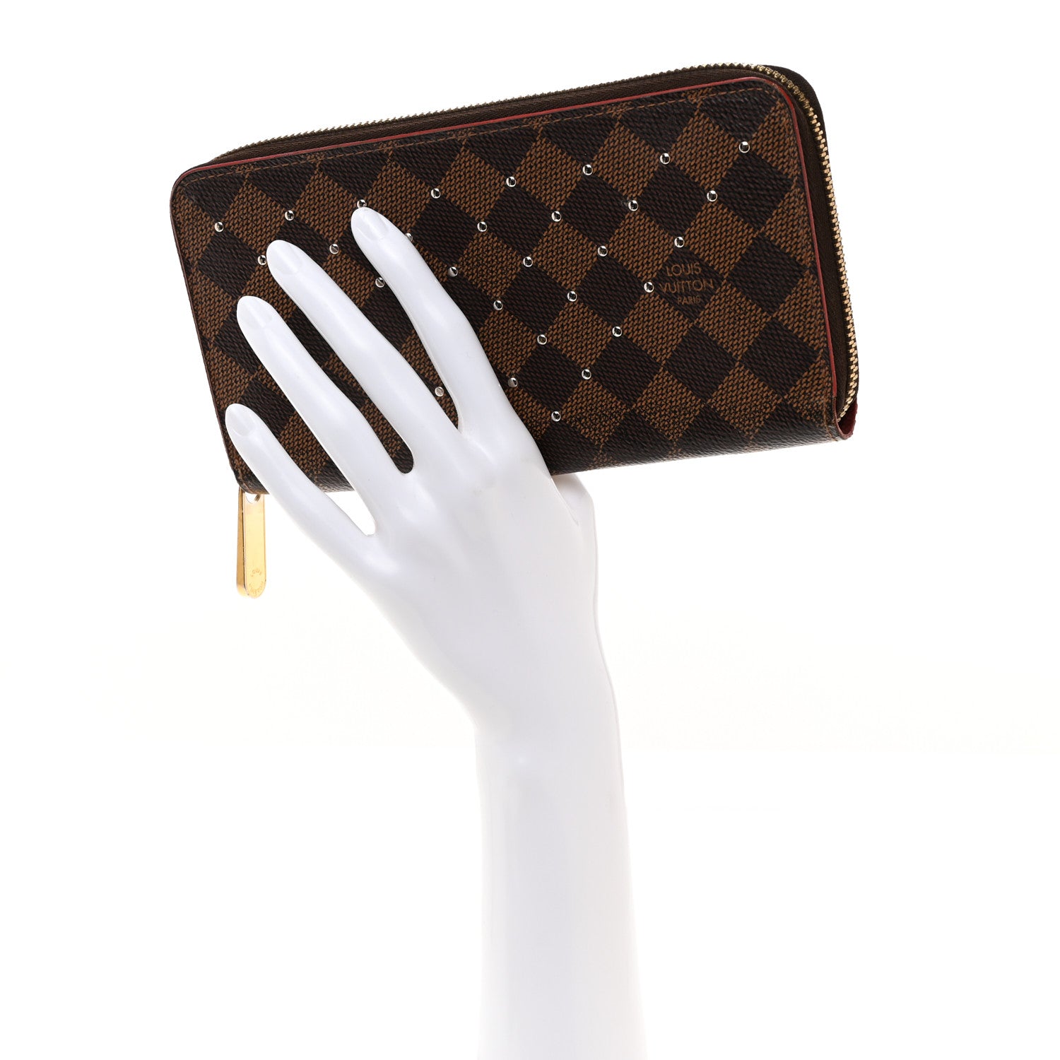 Louis Vuitton LOUIS VUITTON Damier Ebene Studded Zippy Wallet Cherry 2 of 7
