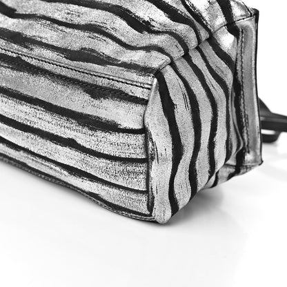 Givenchy Metallic Calfskin Striped Mini Pandora Black Silver 10 of 10