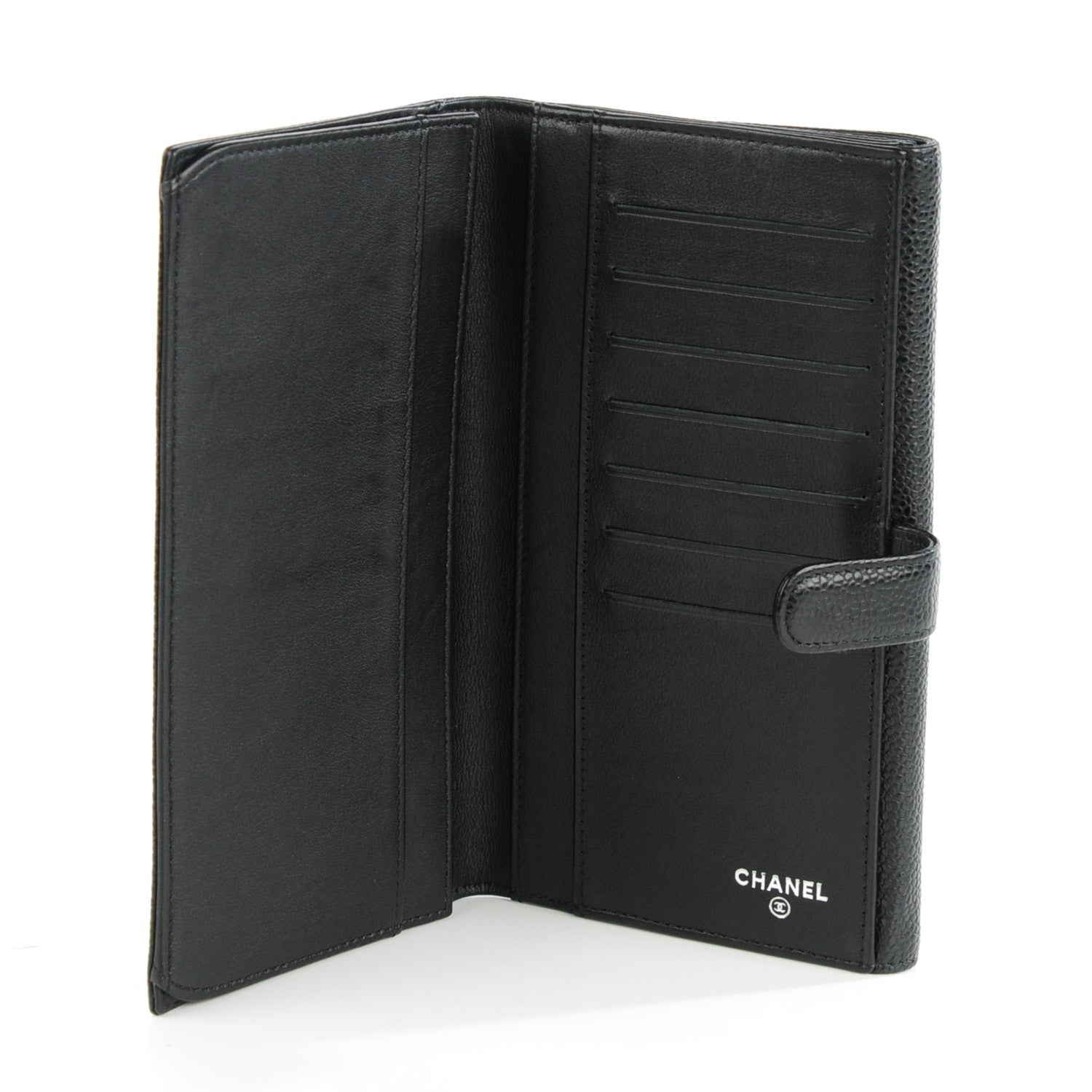 Chanel Caviar CC Long Flap Wallet Black 5 of 8