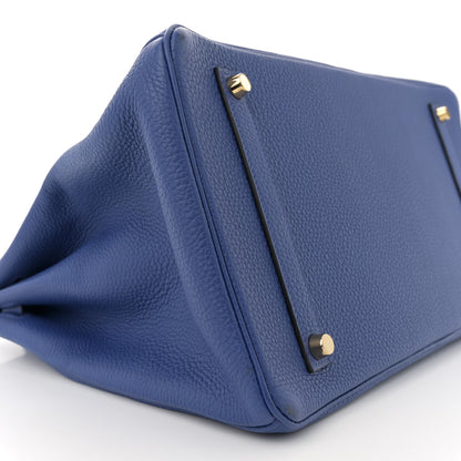 Hermes Togo Horseshoe Birkin 35 Bleu Royal 9 of 11
