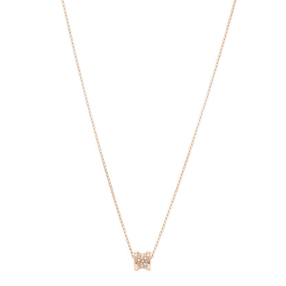 Bulgari 18K Rose Gold Diamond Small B.Zero1 Pave Pendant Necklace 1 of 9