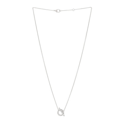 Hermes 18K White Gold Diamond Finesse Pendant Necklace 2 of 4