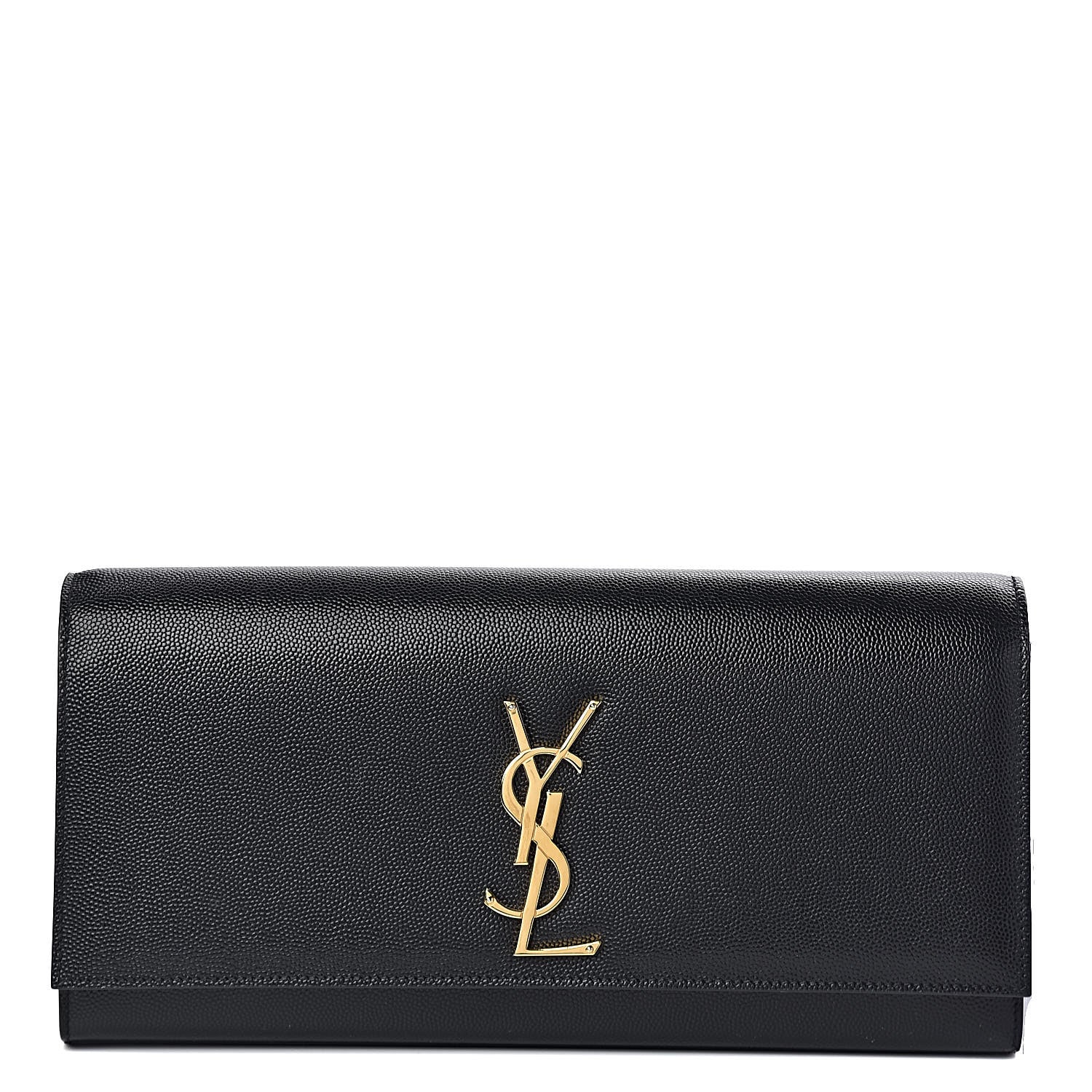 Saint Laurent Grain De Poudre Monogram Cassandre Clutch Black 1 of 12