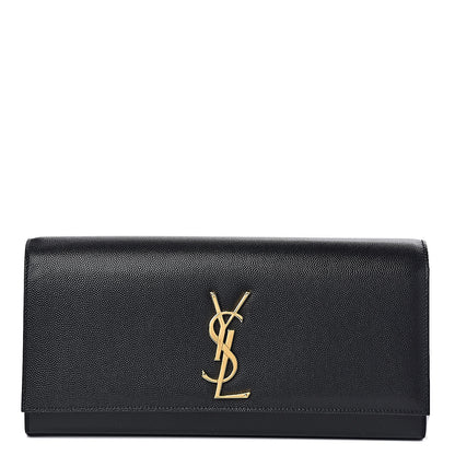 Saint Laurent Grain De Poudre Monogram Cassandre Clutch Black 1 of 12