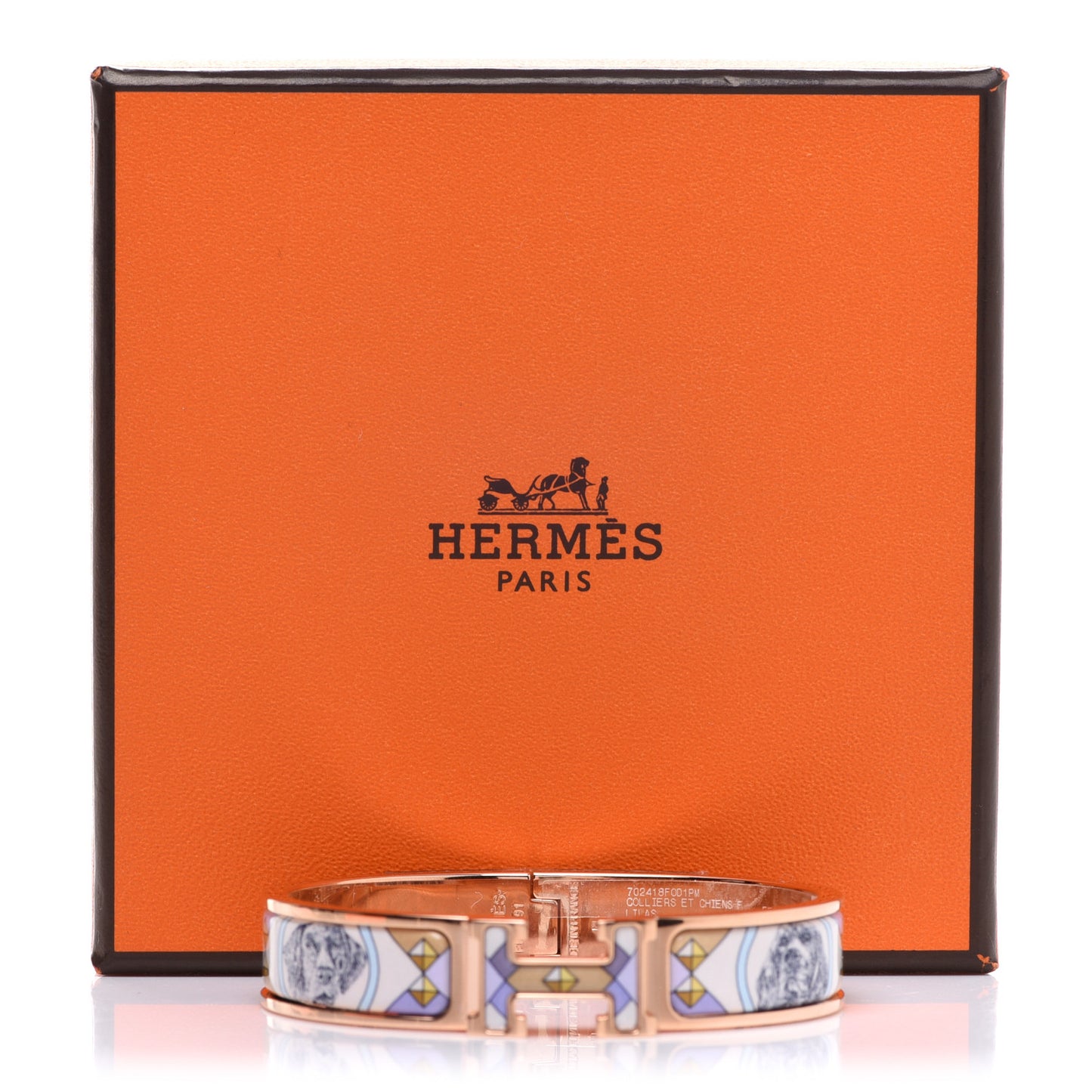 Enamel Narrow Colliers Et Chiens Clic Clac H Bracelet PM Lilas