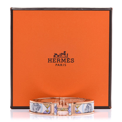 Hermes Enamel Narrow Colliers Et Chiens Clic Clac H Bracelet PM Lilas 6 of 6