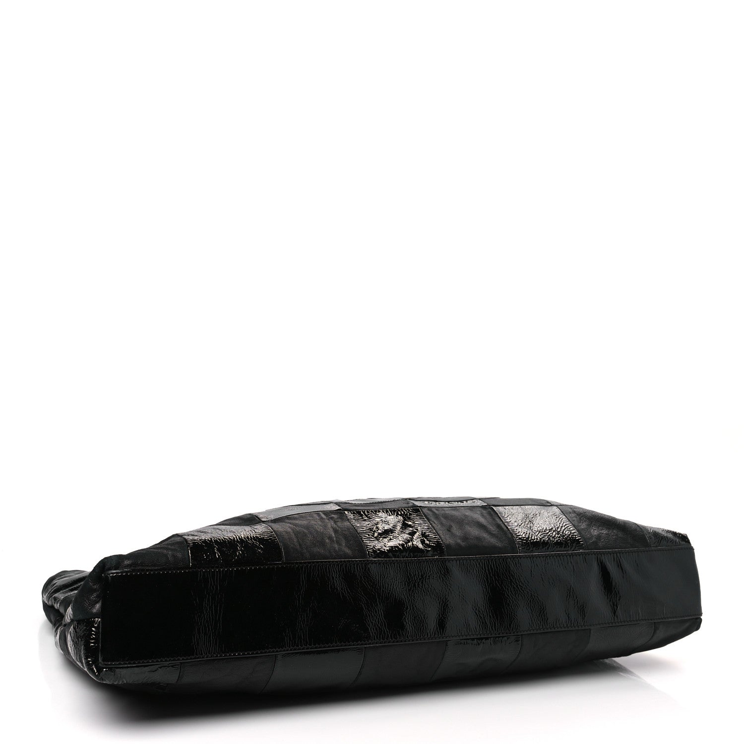 Chanel Lambskin Patent Calfskin Brooklyn Patchwork Extra Large Hobo Black 4 of 10