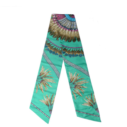 Hermes Silk Brazil Maxi Twilly Green 1 of 5