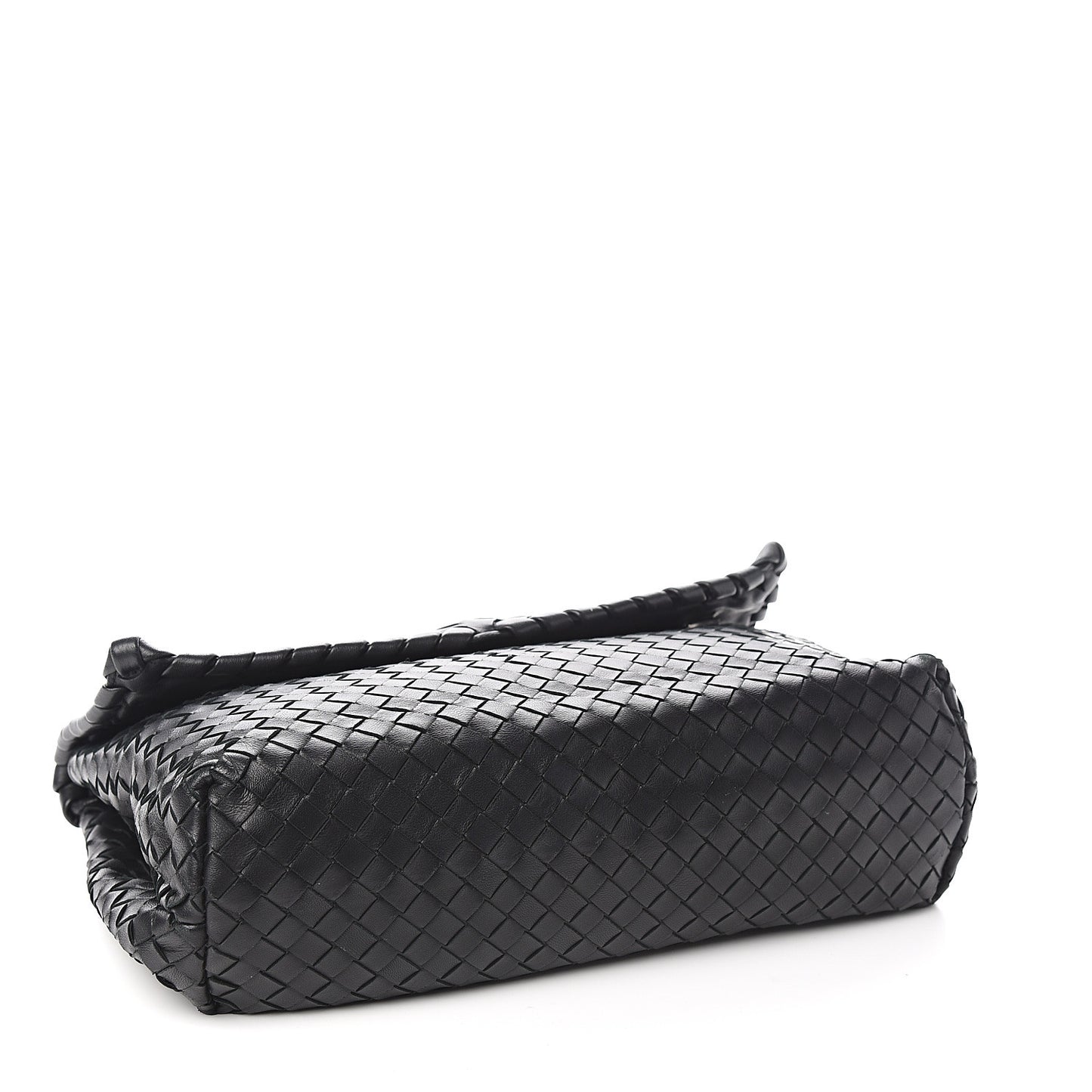 Nappa Intrecciato Flap Shoulder Bag Black