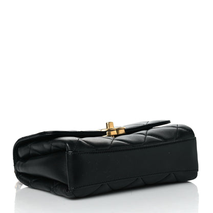 Chanel Lambskin Quilted Mini CC Crystal Logo Chain Flap Black 4 of 10