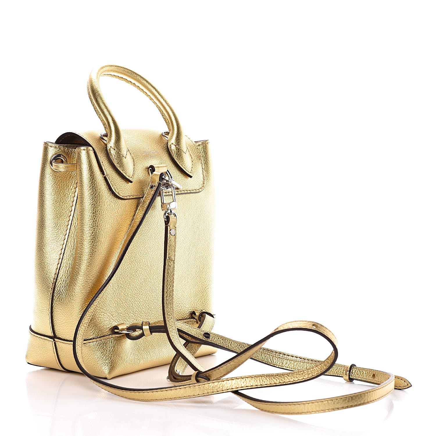 Louis Vuitton Metallic Calfskin Lockme Mini Backpack Gold 3 of 9