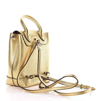 Louis Vuitton Metallic Calfskin Lockme Mini Backpack Gold 3 of 9