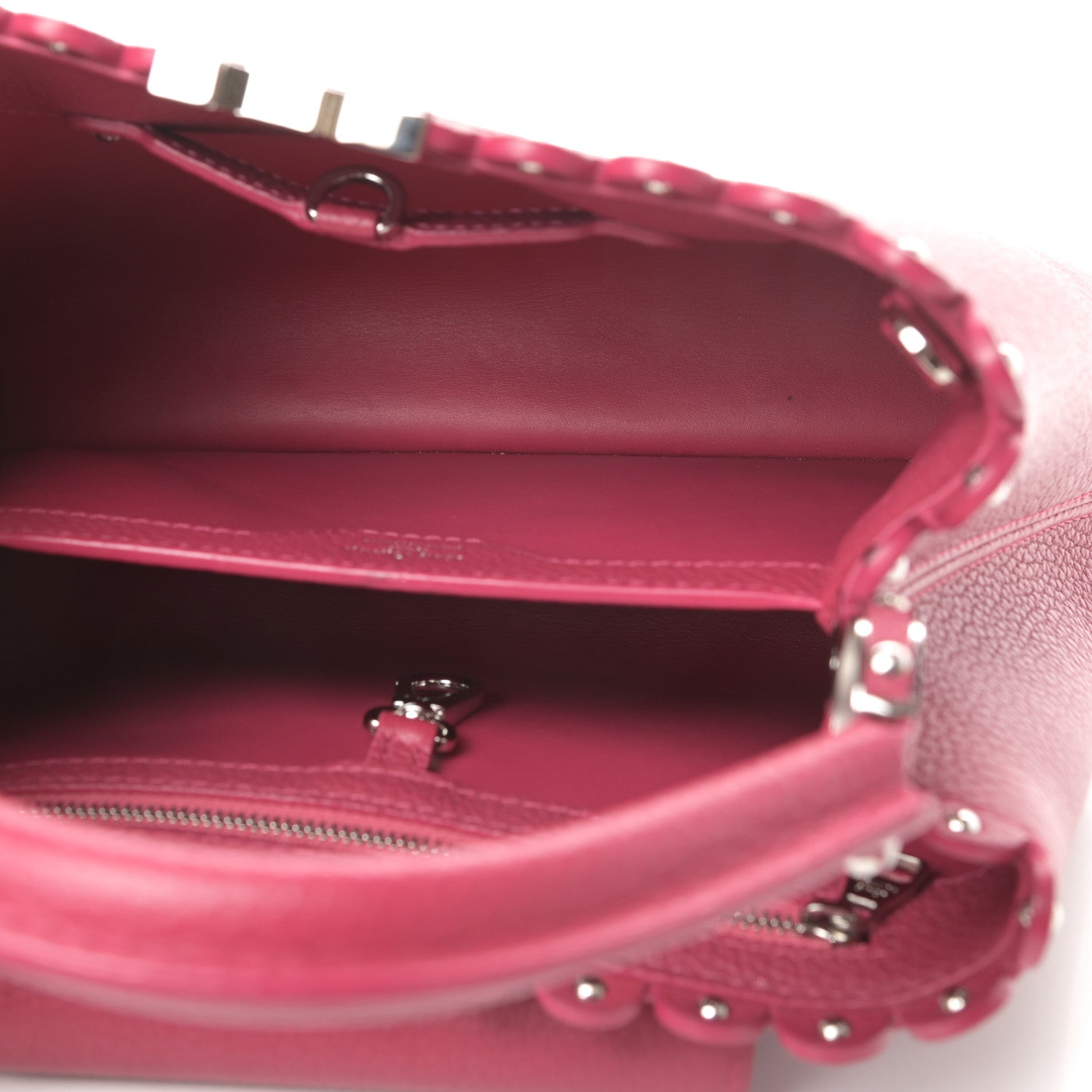 Louis Vuitton Taurillon Lace Croquets Capucines BB Groseille 5 of 11