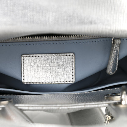 Christian Dior Metallic Grained Calfskin Cannage Small Lucky Badges My Lady Dior Silver 7 of 11