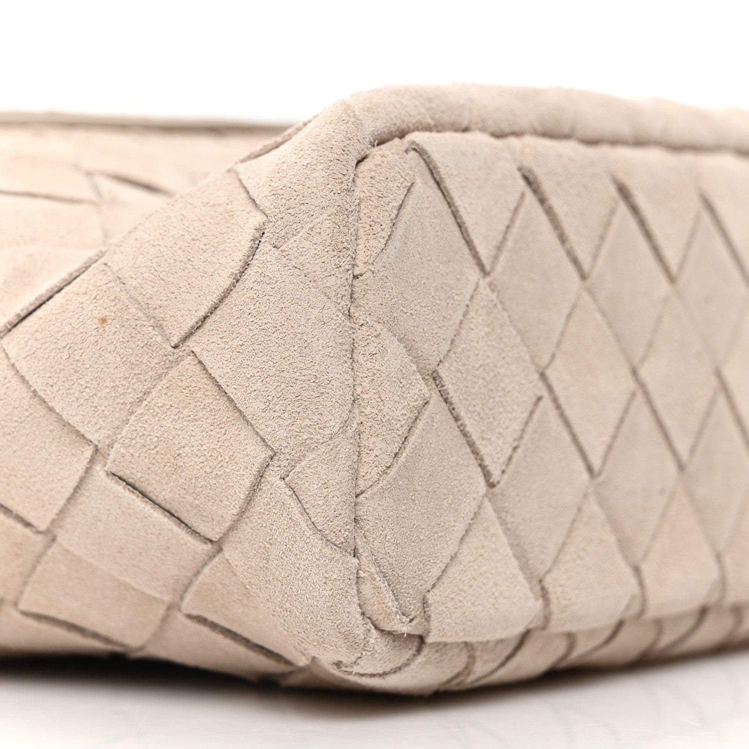 Bottega Veneta Suede Intrecciato Bang Bang Vanity Case Ecru