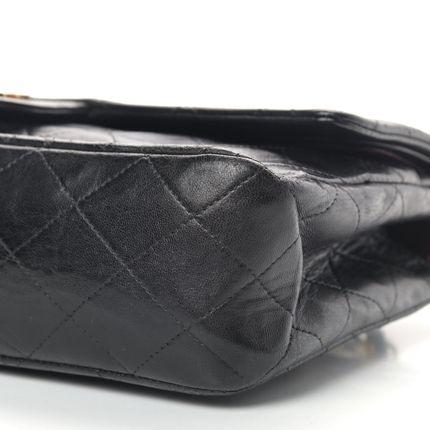 Lambskin Quilted Medium Double Flap Black