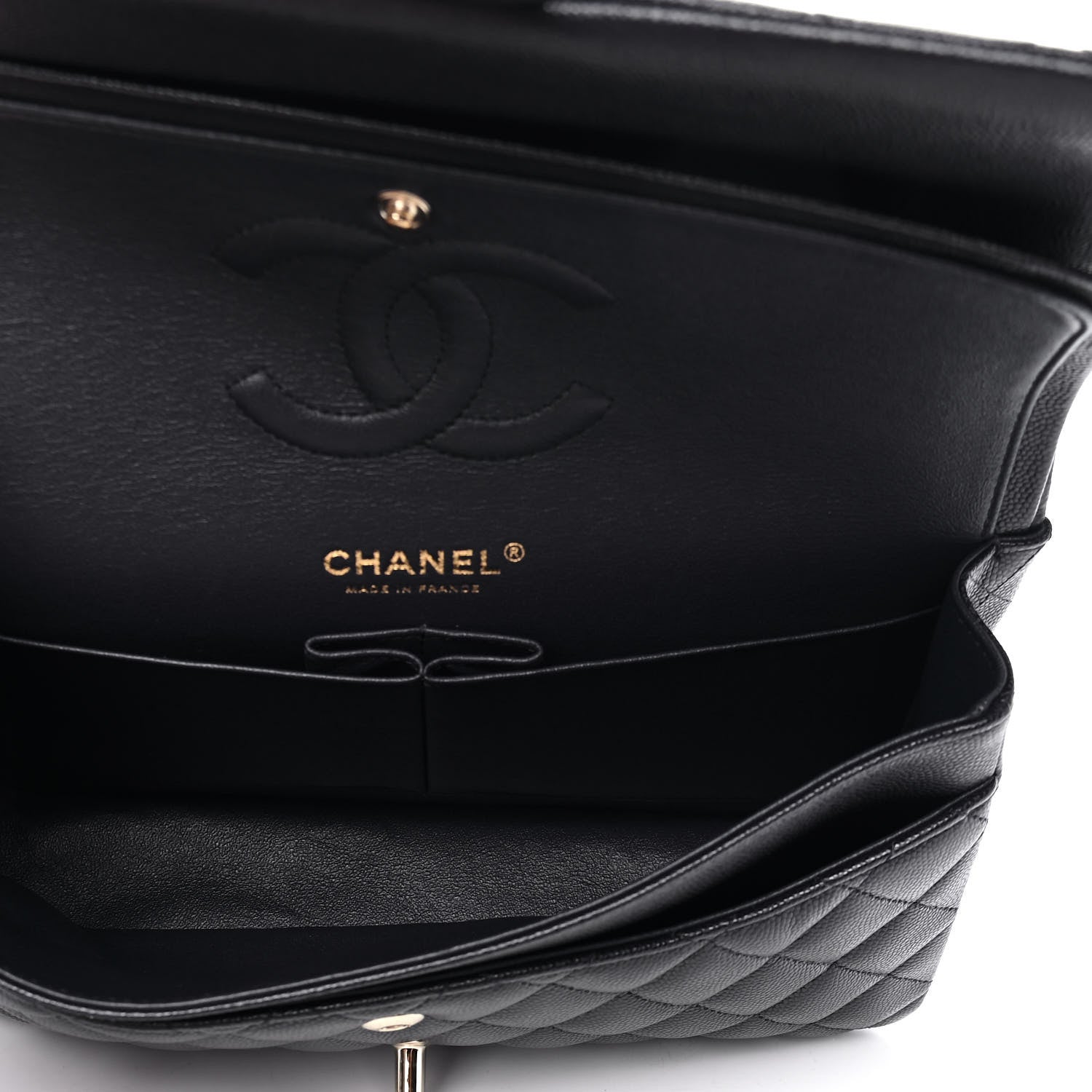 Chanel Caviar Quilted Medium Double Flap Navy 4 of 6