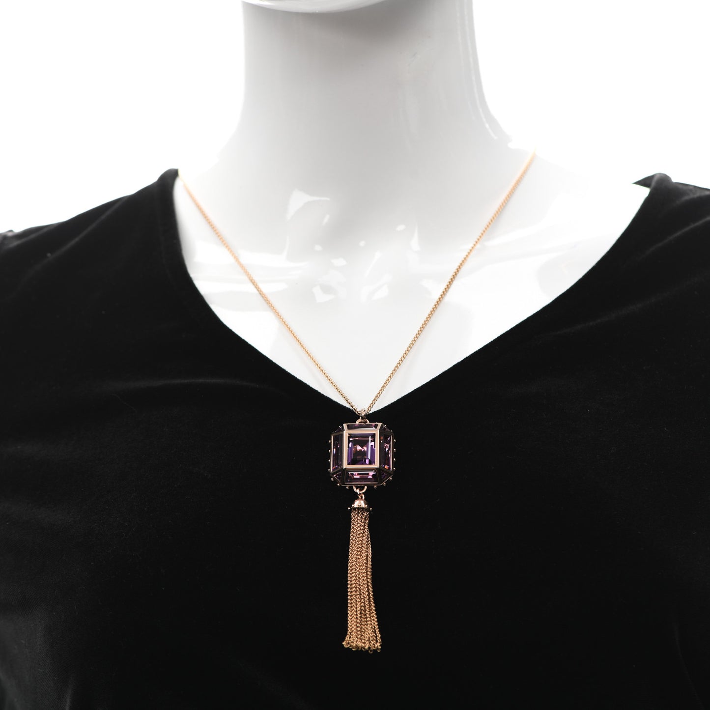 18K Pink Gold Amethyst Emprise Pendant Necklace